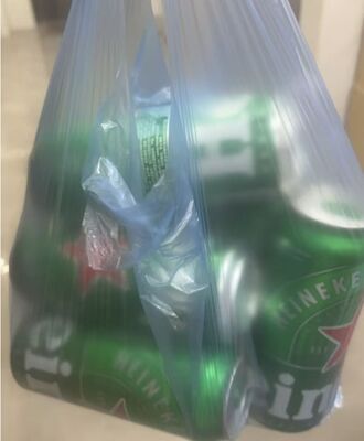 Borsa di plastica in HDPE riciclabile personalizzata con elevata resistenza agli urti per lo shopping nei supermercati