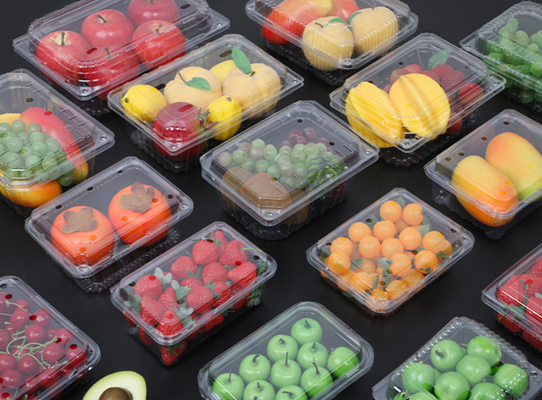 Scatola di imballaggio per frutta di design personalizzabile con PET riciclabile e sigillamento termico per una protezione perfetta