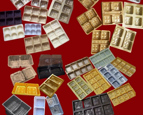 Scatola di imballaggio in PET riciclabile personalizzabile con sigillamento termico per macaroni e torte