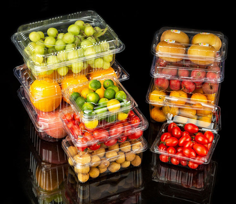Scatola trasparente monouso di frutta, scatola di plastica per animali da compagnia, scatola blister per supermercati, etichetta all'ingrosso
