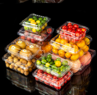 berry punnet box  food clamshell packaging  fruit takeout box rigid plastic fruit container  supermarket fruit box  fresh fruit packaging box