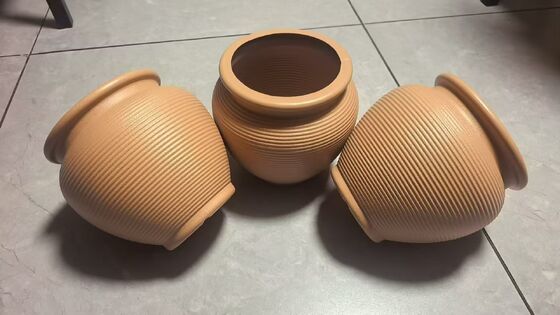 Vaso da fiori in ceramica rivestita in PE minimalista nordico in diverse dimensioni per uso interno ed esterno