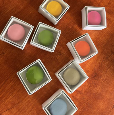 Scatola di imballaggio ecologico trasparente per macaroni con stampa personalizzata per regalo e esposizione