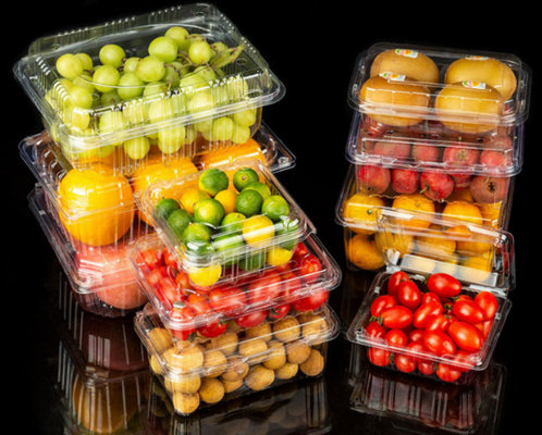 Scatole di frutta, vassoi di frutta, scatole di imballaggio di carne, scatole di imballaggio di verdura, scatole di fast food, scatole di biscotti, scatole di torte, nonché scatole trasparenti in PVC, PET e scatole stampate.