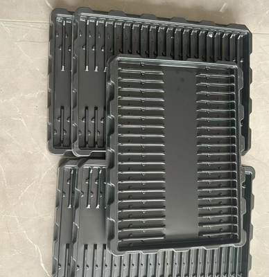 Vassoio in plastica conduttiva ecologico di dimensioni personalizzate, vassoio in plastica antistatica per componenti elettronici