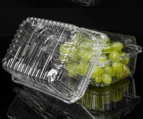 contenitore per frutta impilabile, scatola a prova di perdite, contenitore a conchiglia antipolvere, cestino resistente all'umidità, imballaggio per la conservazione della freschezza, imballaggio per esposizione visibile