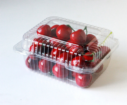 contenitore per frutta impilabile, scatola a prova di perdite, contenitore a conchiglia antipolvere, cestino resistente all'umidità, imballaggio per la conservazione della freschezza, imballaggio per esposizione visibile
