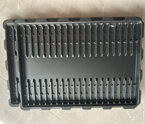Vendita in grosso PS nero a 40 griglie 63*14*15 vassoio antistatico per circuiti stampati e gioielli